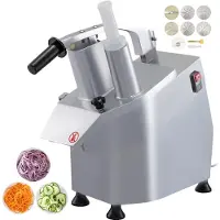 OEM VEVOR JKC-300 Elektrischer Gemüseschneider mit 6 x Schneidscheiben, Küchenmaschine 550W Gemüseverarbeiter Edelstahl + Gussaluminiumlegierung, 550W