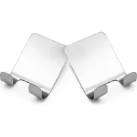 Intirilife Rasierer Halter Selbstklebend aus Edelstahl in Silber - 4.5 x 6.3 x 2.5 cm - Haken Halterung für Nassrasierer Handtücher Tücher Badeschwämme ohne Bohren