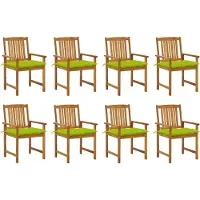 vidaXL HOMMIE Outdoor-Stuhl ,Gartenstühle mit Kissen 8 Stk. Massivholz Akazie Relaxsessel Armlehnstuhl & schlichten Design