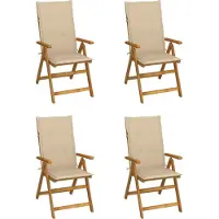 Prolenta Maison Exclusive - Klappstühle Verstellbar 4 Stk. mit Auflagen Massivholz Akazie