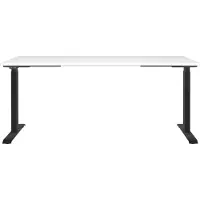 Germania JET höhenverstellbarer Schreibtisch weiß rechteckig, T-Fuß-Gestell schwarz 180,0 x 80,0 cm