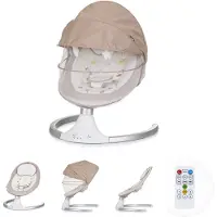 Chipolino Babywippe Brida, Fernbedienung Moskitonetz, Kissen, Plschtiere, Timer beige