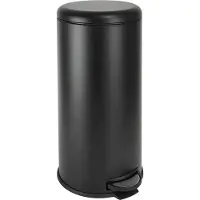 SVITA T30 Mülleimer Treteimer Abfalleimer 30 Liter inkl. Inneneimer rund Küchen-Hilfe Stahl Schwarz