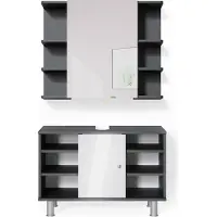 Vicco Badmöbel-Set Fynn Anthrazit 2 Teile, Unterschrank 80 cm, Model 34721