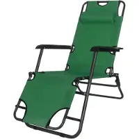 Springos Relaxliege Strandliege Sonnenliege Liegestuhl Gartenliege klappbar - Grün