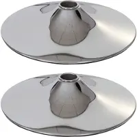 Mendler 2er-Set Fußteller Fußplatte Fuß für Barhocker Barstuhl Drehstuhl Esszimmerstuhl, chrom Ø 41cm