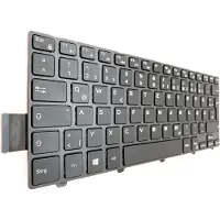 T-ProTek Tastatur - Farbe: Schwarz - mit Rahmen - mit Beleuchtung Deutsches Tastaturlayout kompatibel für DELL Inspiron 14-5458