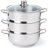 Excelsa Dampfgarer 4 Stück Cooking Tower Sthal Silber