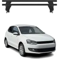 Menabo Dachträger Grundtäger für VW Polo 2009-2017 3tür 50kg Alu Schwarz 2 tlg