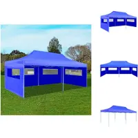 vidaXL Pop-Up-Partyzelt Faltbar Blau 3×6 m - Pavillons & Partyzelte