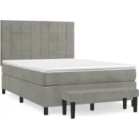 Syfax Boxspringbett mit Matratze Hellgrau 140x200 cm Samt