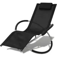 Syfax Sonnenliege Geometrisch Outdoor Stahl Schwarz und Grau