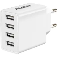 Akashi , Ladegerät 25W 4 USB Ports Schnellladen Kompakt, Weiß