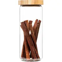 Klarstein Stapelglas mit Bambusdeckel 800 ml stapelbar luftdicht
