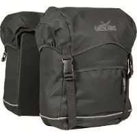 Polydaun Fahrradtasche Greenlands Travel – Doppelte Fahrradtasche - Leichtgewicht - Reflektierende Paspelierung - inklusive Regenhülle - 50 Liter - Schwarz