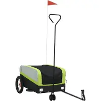 Syfax Fahrradanhänger Schwarz und Grün 30 kg Eisen