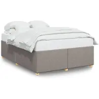 Syfax Bettgestell ohne Matratze Taupe 140x200 cm Stoff