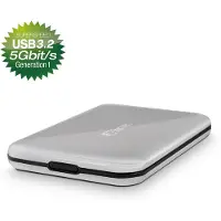 Fantec ALU-25U3, externes 2.5"-SATA-Gehäuse, USB 3.2, Aluminium, silber