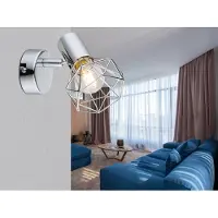 Meine Wunschleuchte Industriedesign LED Wandstrahler für Innen, Treppenhaus Wandleuchte Drahtgestell