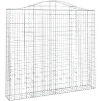 vidaXL Gabione mit Hochbogen 200x30x180/200 cm Verzinktes Eisen