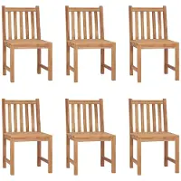 vidaXL Gartenstühle 6 Stk. mit Kissen Massivholz Teak