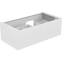 Keuco Waschtischunterbau PLANNING EDITION 11 1050 x 350 x 535 mm, Siphonausschnitt rechts cashmere/Glas cashmere