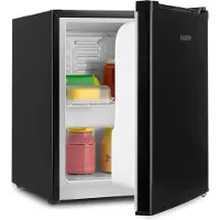 Klarstein Scooby Mini-Kühlschrank, EcoExcellence System, 40 L Fassungsvermögen, Temperaturregler, herausnehmbarer Regaleinschub, Flaschenfach bis 2 Liter, 41 dB, schwarz