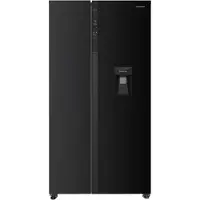 HEISSNER HSBS-HM529NFBKWDE++, Freistehend, Amerikanische Tür, Schwarz, 2 Tür(en), Berührung, LED