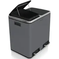Karat Tretmülleimer Felix Trennsystem Dunkelgrau 2 x 15 Liter (30 Liter)