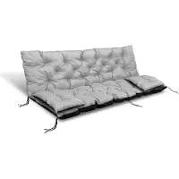 AIO Factory Gartenkissen 180x60x50 cm + 2 Kissen für Hollywoodschaukel wasserdicht hellgrau