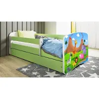 RAUMHIRSCH FURNITURE Kinderbett Jugendbett Safari 70x140, 80x160, 80x180 cm - Komplettset mit Schublade & Rausfallschutz