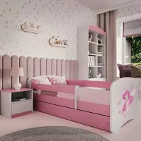RAUMHIRSCH FURNITURE Kinderbett Jugendbett Fee mit Schmetterlingen 70x140, 80x160, 80x180 cm - Komplettset mit Schublade & Rausfallschutz
