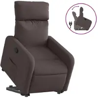 Syfax Relaxsessel mit Aufstehhilfe Dunkelbraun Stoff