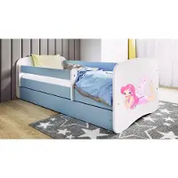 RAUMHIRSCH FURNITURE Kinderbett Jugendbett Fee mit Flügeln 70x140, 80x160, 80x180 cm - Komplettset mit Matratze, Schublade & Rausfallschutz