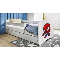 RAUMHIRSCH FURNITURE Kinderbett Jugendbett SUPERHELD 70x140, 80x160, 80x180 cm - Komplettset mit Schublade & Rausfallschutz