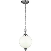 Elstead Lighting Parkman Zeitgenössische Aufhängung Stahl Poliertes Nickel Glas 1 Licht E27
