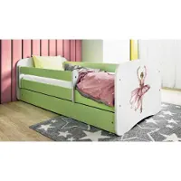 RAUMHIRSCH FURNITURE Kinderbett Jugendbett Tänzerin 70x140, 80x160, 80x180 cm - Komplettset mit Matratze, Schublade & Rausfallschutz