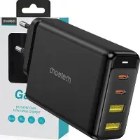 Choetech Gan 140W 4 Port Schnellladegerät 2X Usb C, 2X Usb Schwarz
