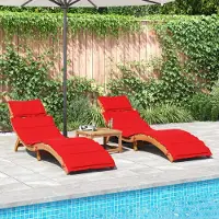 Prolenta Maison Exclusive - Sonnenliegen mit Auflagen 2 Stk. Rot Massivholz Akazie