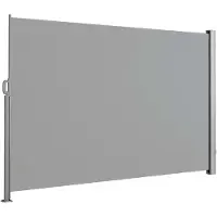 Floordirekt Alu-Seitenmarkise Sichtschutz & Sonnenschutz für Balkon, Terrasse & Garten, UV-beständig, witterungsbeständig, Hellgrau, 180x450 cm
