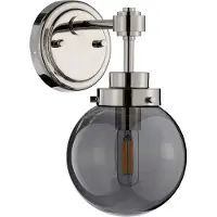 Elstead Lighting Kula Zeitgenössische Wandleuchte Stahl Poliertes Nickel Glas 1 Licht E14