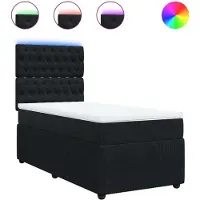 Syfax Boxspringbett mit Matratze Schwarz 90x190 cm Samt