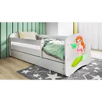 RAUMHIRSCH FURNITURE Kinderbett Jugendbett Meerjungfrau 70x140, 80x160, 80x180 cm - Komplettset mit Schublade & Rausfallschutz