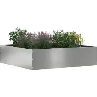 vidaXL Raseneinfassung Silber 50 x 50 x 13 cm Verzinkter Stahl