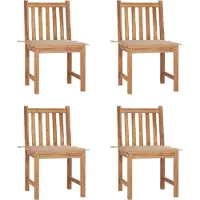 vidaXL Möbel Gartenstühle 4 Stk. mit Kissen Massivholz Teak - Gartenstühle &8884