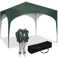 Woltu BukkitBow – Partyzelt mit runder Kante – faltbares Zelt – wasserdicht und wetterfest – Gartenpavillon – 300 x 300 cm – Grün