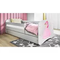 RAUMHIRSCH FURNITURE Kinderbett Jugendbett Prinzessin 70x140, 80x160, 80x180 cm - Komplettset mit Matratze, Schublade & Rausfallschutz
