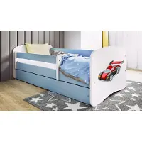 RAUMHIRSCH FURNITURE Kinderbett Jugendbett Rennwagen 70x140, 80x160, 80x180 cm - Komplettset mit Matratze, Schublade & Rausfallschutz