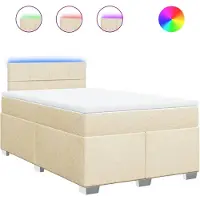 Syfax Boxspringbett mit Matratze Creme 120x190 cm Stoff