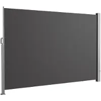Floordirekt Alu-Seitenmarkise Sichtschutz & Sonnenschutz für Balkon, Terrasse & Garten, UV-beständig, witterungsbeständig, Anthrazit, 180x450 cm
